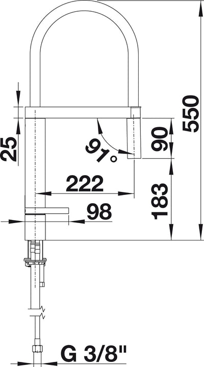 BLANCOCULINA-S Duo Einhebel-Armatur im Profi-Look / Flexibler Brauseschlauch in Edelstahl Seidenglan