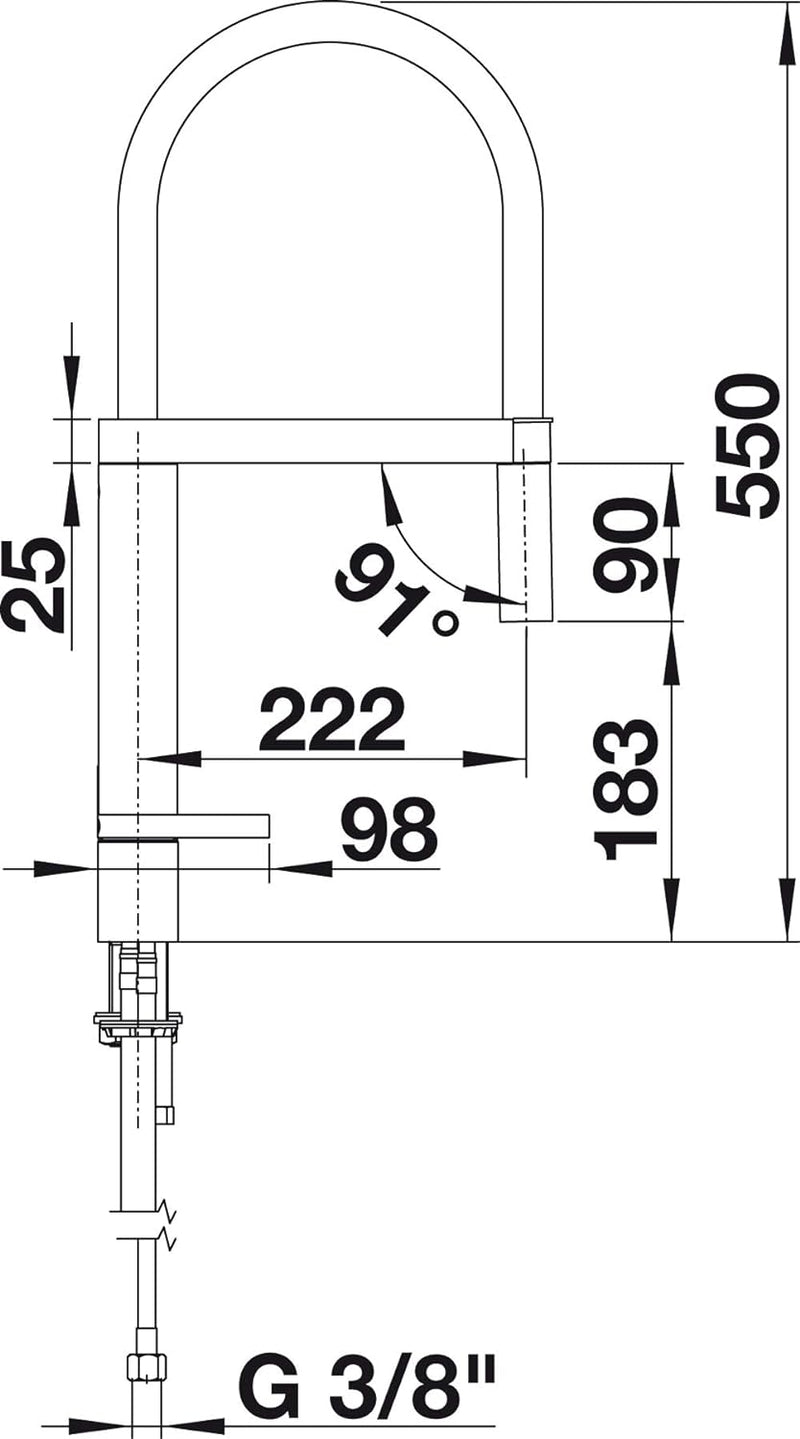 BLANCOCULINA-S Duo Einhebel-Armatur im Profi-Look / Flexibler Brauseschlauch in Edelstahl Seidenglan