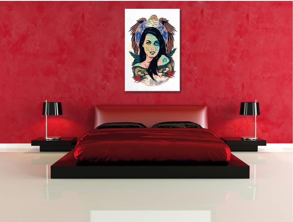 Pixxprint Moon Spirit White Bild auf Leinwand, XXL riesige Bilder fertig gerahmt mit Keilrahmen, Kun