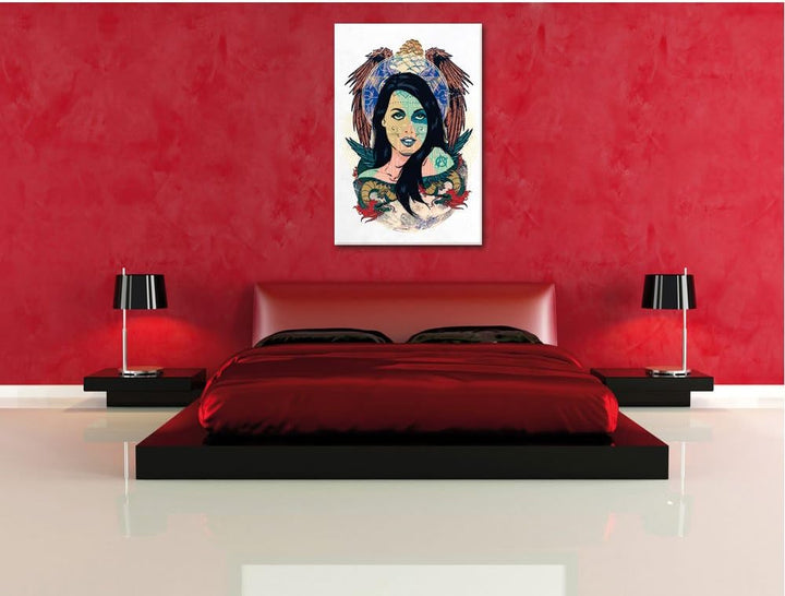 Pixxprint Moon Spirit White Bild auf Leinwand, XXL riesige Bilder fertig gerahmt mit Keilrahmen, Kun