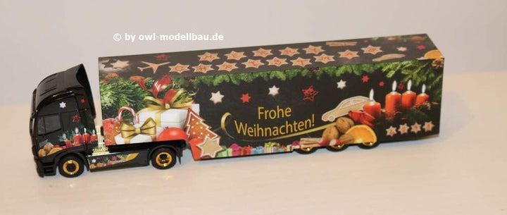 Herpa 308960 Iveco Stralis XP Koffer-Sattelzug Weihnachtstruck 2018 , Mehrfarbig