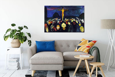 Edvard Munch - Golgotha als Leinwandbild / Grösse: 120x80 cm / Wandbild / Kunstdruck / fertig bespan