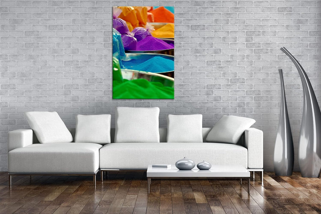 deyoli atemberaubende bunte Farben im Format: 80x60 als Leinwandbild, Motiv fertig gerahmt auf Echth