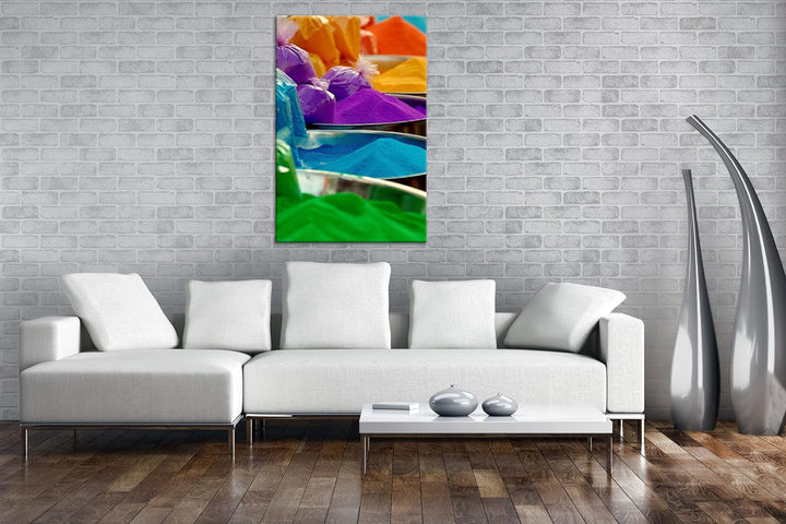 deyoli atemberaubende bunte Farben im Format: 80x60 als Leinwandbild, Motiv fertig gerahmt auf Echth