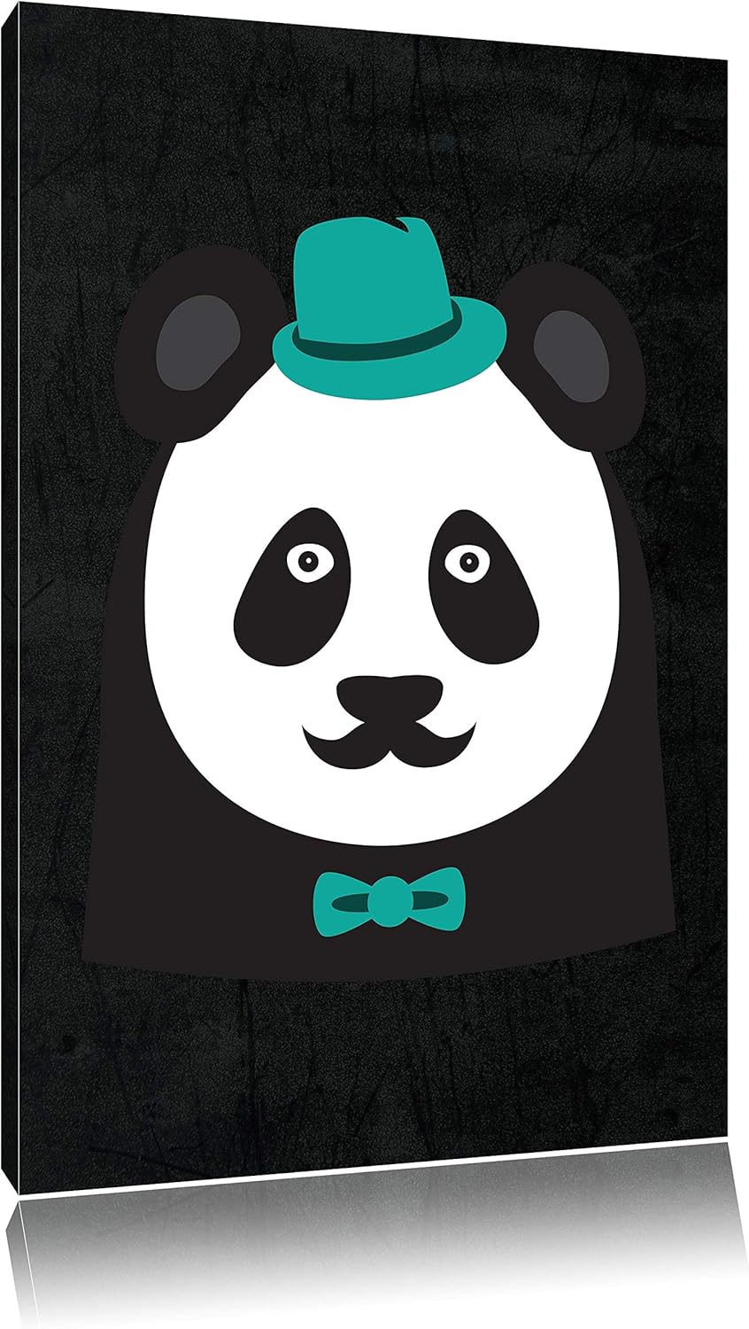 Pixxprint Hipster Panda als Leinwandbild/Grösse: 100x70 cm/Wandbild/Kunstdruck/fertig bespannt 70x10