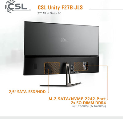 All-in-One-PC CSL Unity F27B-JLS, 68,58 cm (27 Zoll, 1920x1080 Full HD) - Leistungsstarker AIO (Inte