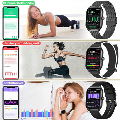 Dachma Uhr Damen Smartwatch telefonfunktion - Android smartwatch Damen mit Whatsapp Funktion 1.85" s