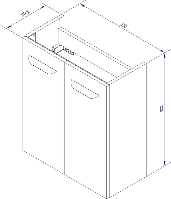 FACKELMANN Mini-Waschtischunterschrank Luxor/Badschrank mit Soft-Close-System/Masse (B x H x T): ca.