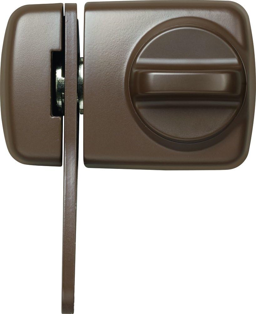 ABUS 589232 7530 B Tür-Zusatzschloss mit Sperrbügel für Türen mit schmalen Rahmenprofilen, braun, Br