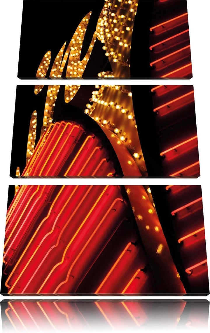 Pixxprint Dark Leuchtreklame 3-Teiler Leinwandbild 120x80 Bild auf Leinwand