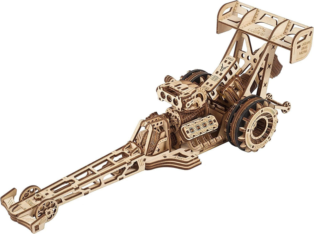 UGEARS Dragster Car Model Kit - Top Fuel Dragster Model Kits Puzzle 3D mit Moteur à Ressort Puissant