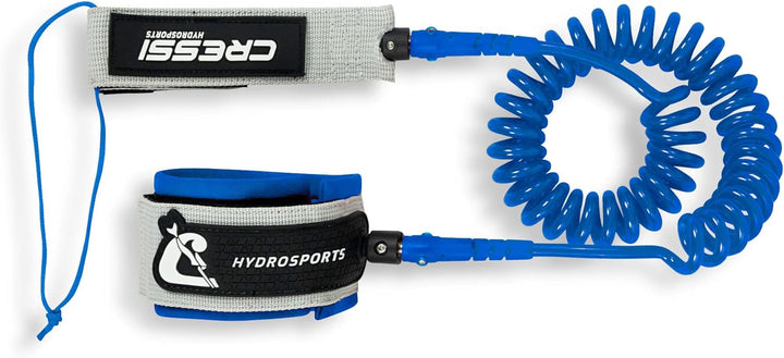 Cressi Unisex Adult Sup Coiled Leash 10' 300 cm Spiral Ankle Lead for SUPs, Grau/Blau, 25 cm