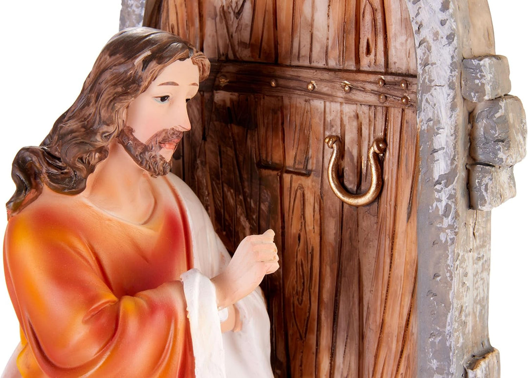 BRUBAKER Jesus Christus klopft an der Tür - 30 cm Weihnachtsdekoration mit handbemalter Figur aus Po