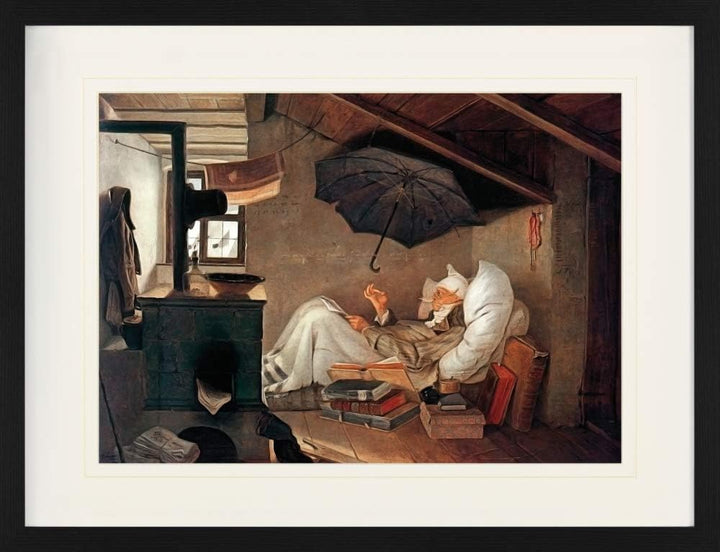 1art1 Carl Spitzweg Poster Der Arme Poet Gerahmtes Bild Mit Edlem Passepartout | Wand-Bilder | Im Bi