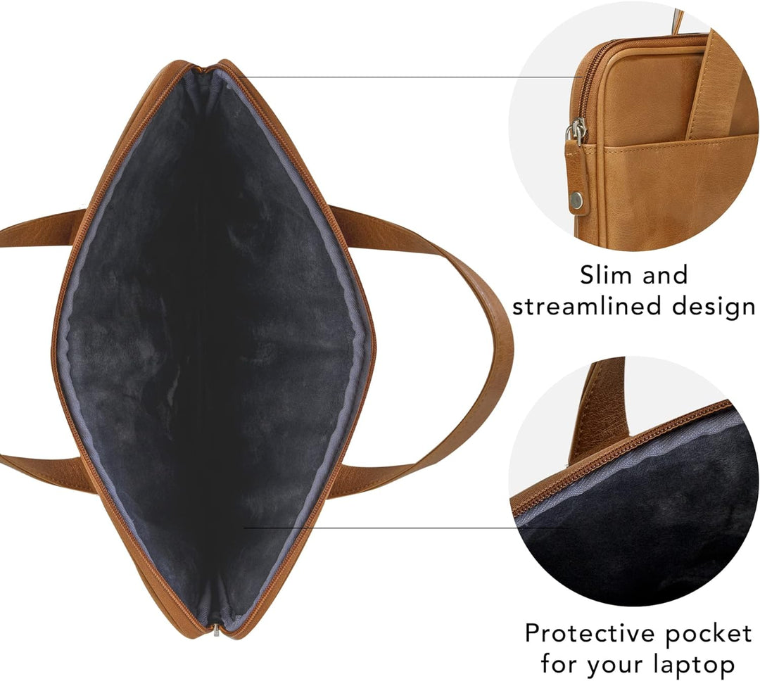 dbramante1928 - Silkeborg Laptoptasche für Damen und Herren - Tasche mit zwei strukturierten Ledergr