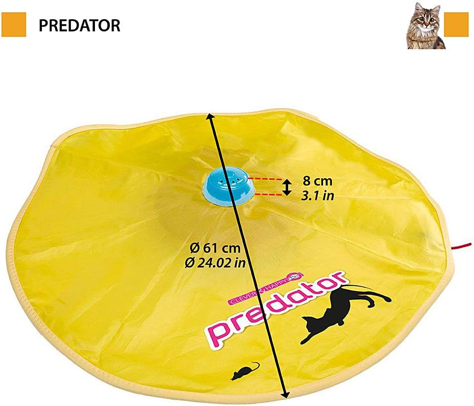 Ferplast Interaktives Katzenspielzeug PREDATOR Lustiges Elektronisches Spiel für Katzen, Rotierend s