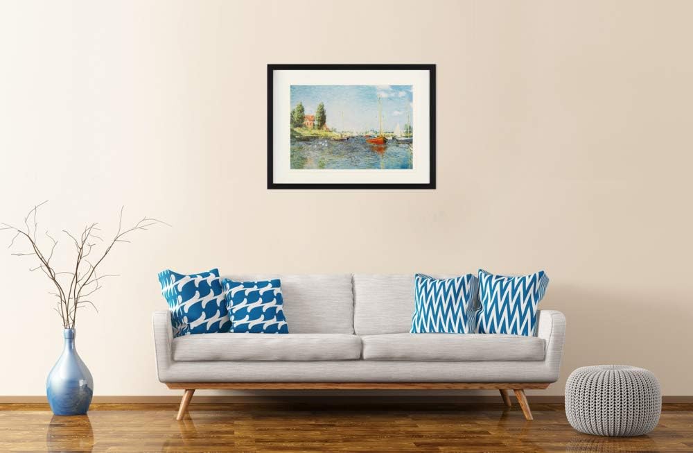 1art1 Claude Monet Poster Rote Boote Bei Argenteuil, 1875 Gerahmtes Bild Mit Edlem Passepartout | Wa