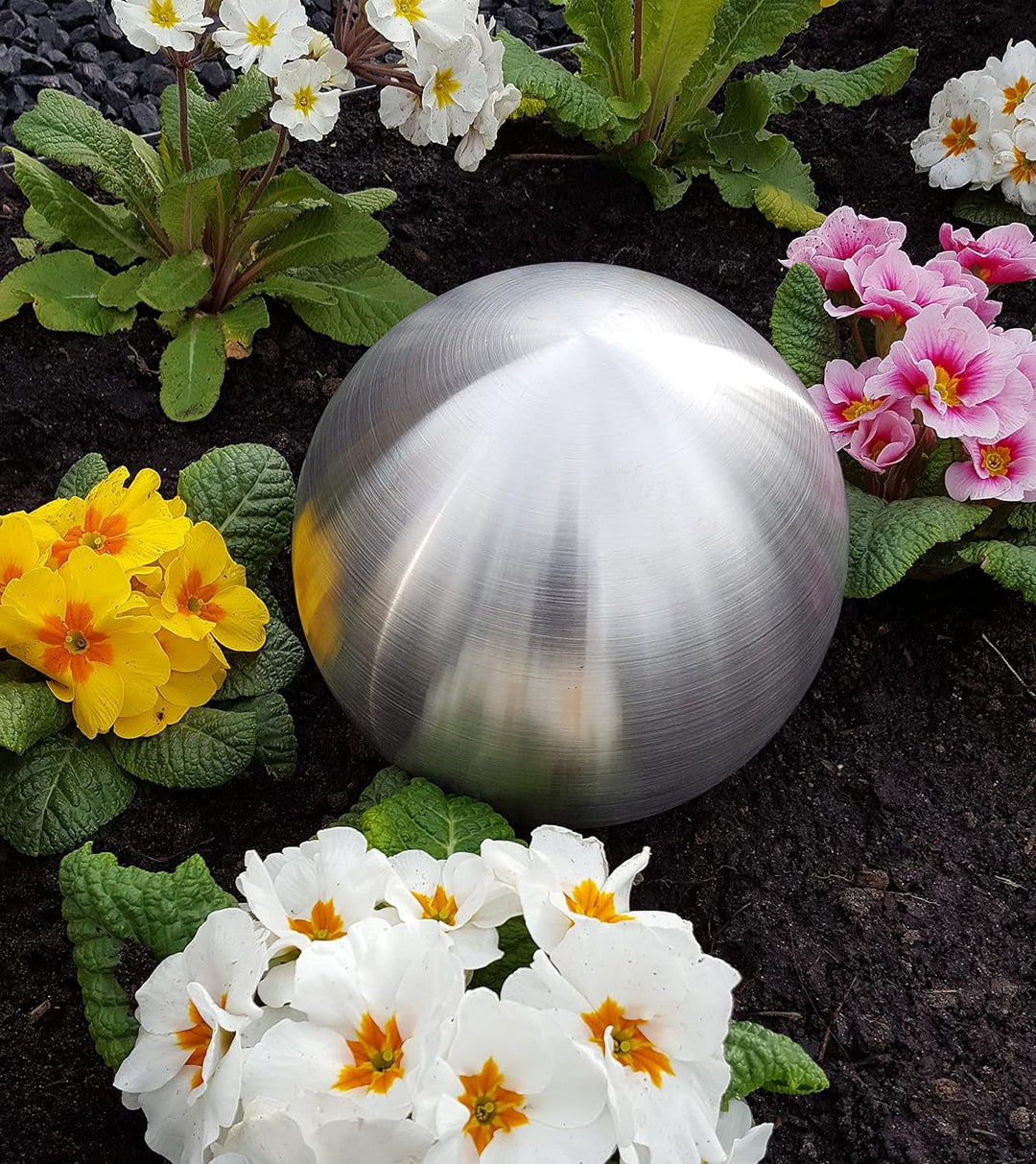 Jürgen Bocker Garten-Ambiente Dekokugel aus Edelstahl 35 cm matt gebürstet Dekorationskugel Edelstah