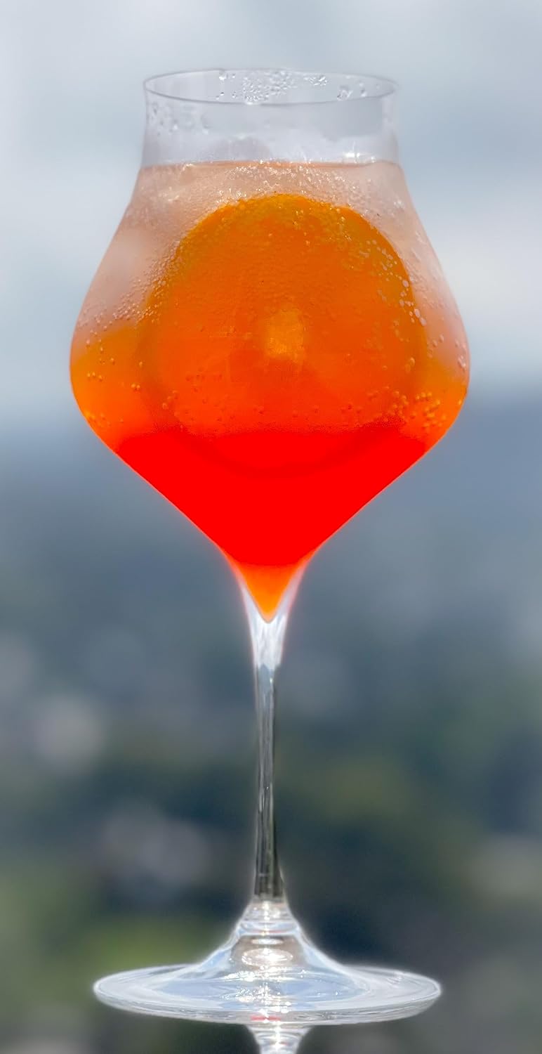 Topkapi elite Aperol Spritz Glas Wellersberg XL - Aperol Spritz Gläser, 600 ml, Mundgeblasen, Handar
