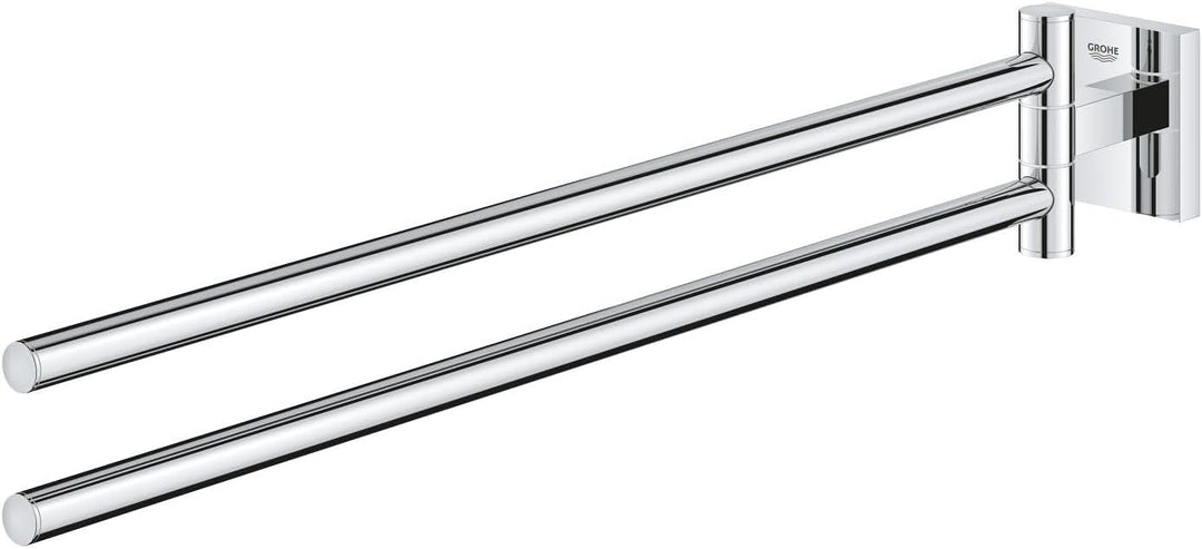 GROHE Start Cube - Handtuchhalter (2-armig schwenkbar, verdeckte Befestigung, verschraubbar), chrom,