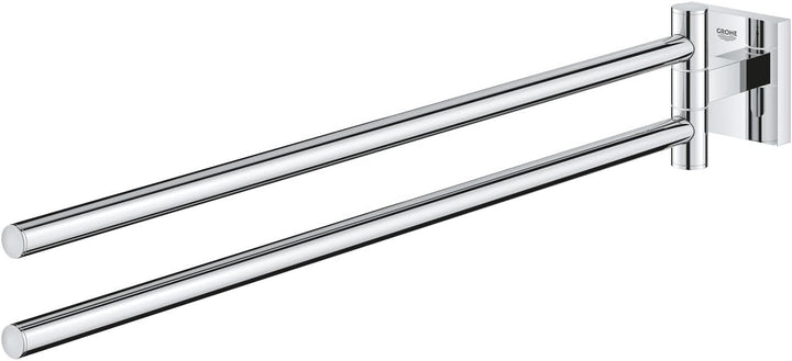 GROHE Start Cube - Handtuchhalter (2-armig schwenkbar, verdeckte Befestigung, verschraubbar), chrom,