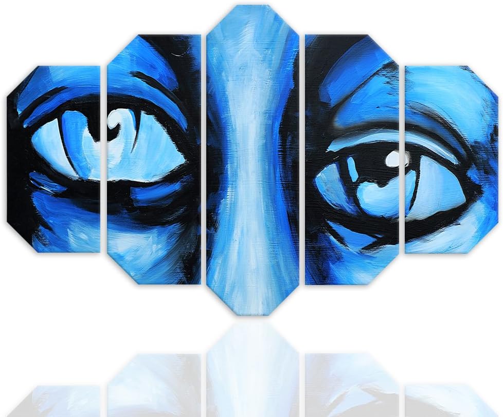 Deco Panel 5 Paneele Deko Wand Kunst Augen Blau 100x70 cm Deko Paneel 100x70 cm Blau_A, Deko Paneel