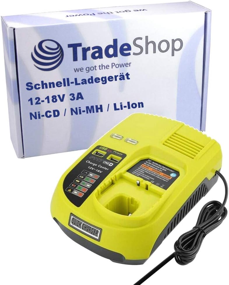 Akku Schnell-Ladegerät Ladestation 12V-18V Ni-MH Ni-Cd Li-Ion für Ryobi BCP1817/2SM BPP-1813 BPP-181