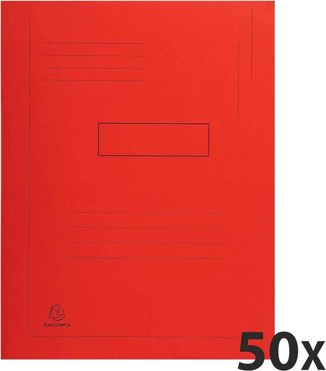 Exacompta 445003E Packung mit 50 Aktenmappen Forever, 2 Klappen (aus recyceltem Karton 280g/qm, umwe