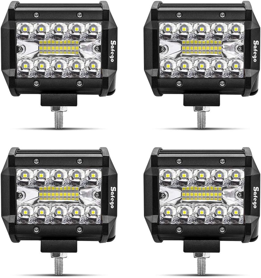 Safego 4" 60W LED Arbeitsscheinwerfer Zusatzscheinwerfer 4800LM LED Auto Scheinwerfer Arbeitslicht O