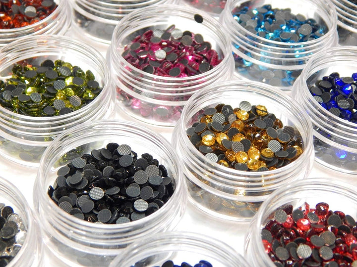 10000 Stück, Hotfix Strasssteine, zum Aufbügeln, AAA Qualität, 20 Farben Set mit Sortierbox, Glitzer