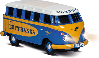 Carson 500504134 500504134-1:87 VW T1 Samba Bus Lufthansa RTR Fahrfertiges Modell, 2.4 GHz Fernsteue