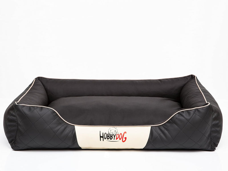 Hobbydog R2CEPCZA2 Hundebett/Sofa/Korb Cesar Perfect Kunstleder, Kodura, schwarz, Grösse R2, 84 x 65