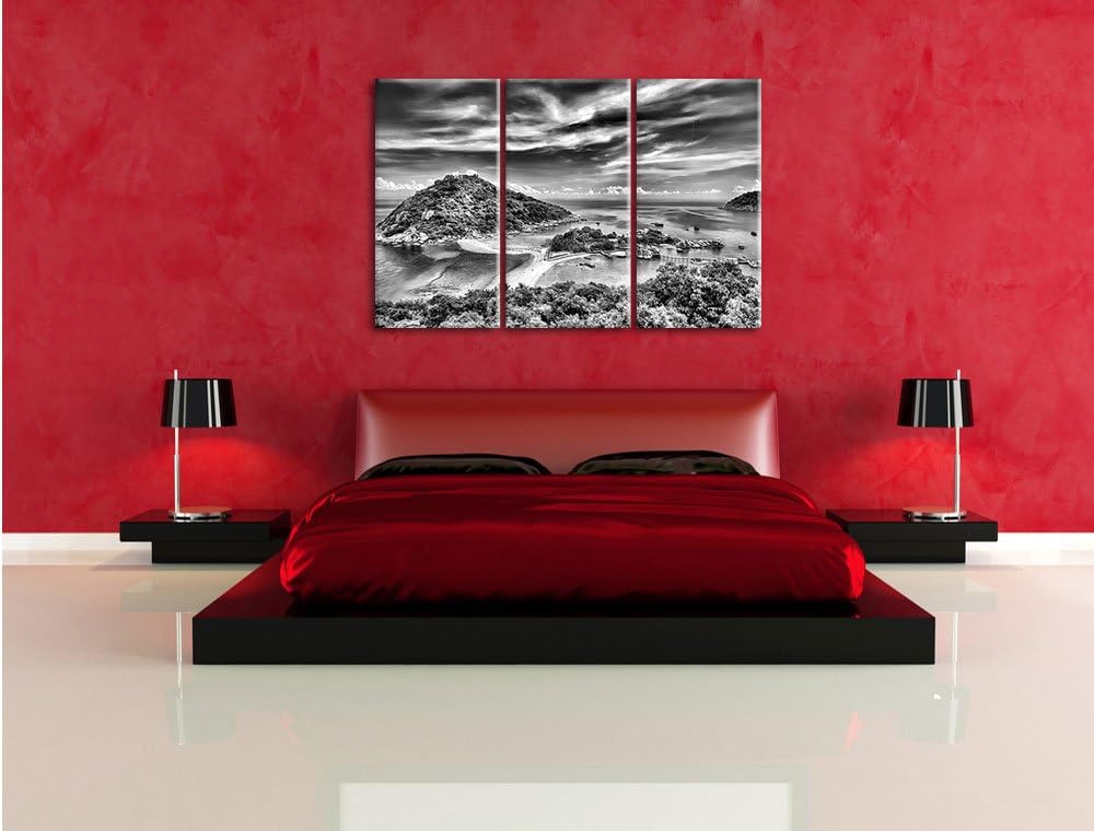 Pixxprint Inselstadt im Pazifik als Leinwandbild/Grösse: 3 Teilig (120x80) cm/Wandbild/Kunstdruck/fe