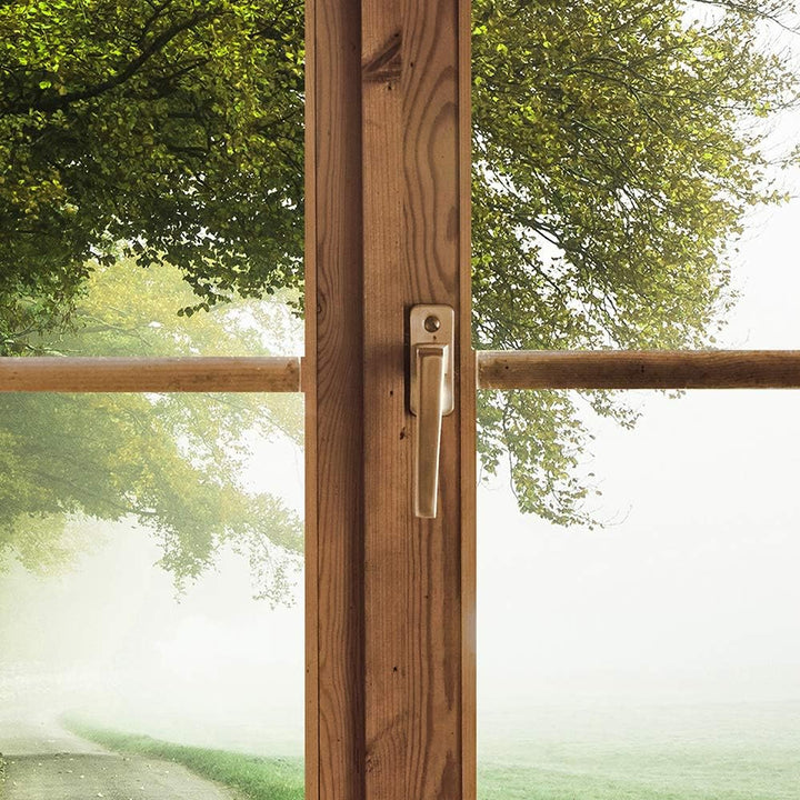 Feeby Leinwand Bilder - Fensterblick Natur- 120x80 cm- Deko Wohnzimmer - Wandbilder Schlafzimmer - D