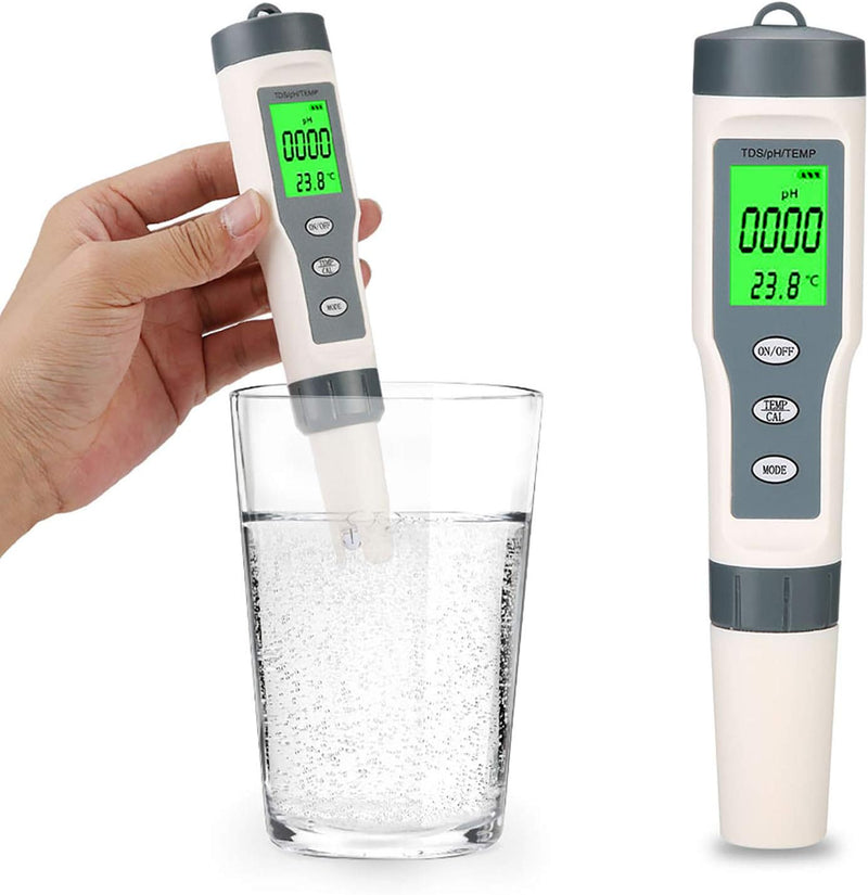 Haofy 3-in-1-Wassertester-TDS-Messgerät, digitales TDS- und PH- und Temperaturmessgerät für Trinkwas