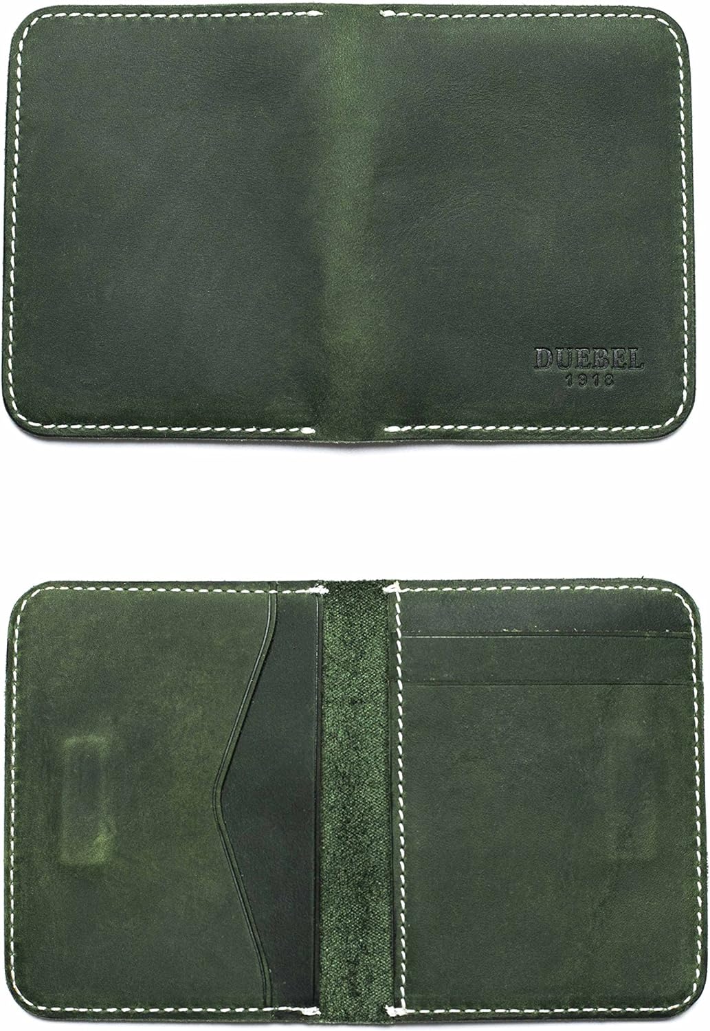 DUEBEL Herren Vollkorn Leder Bifold Reise Brieftaschen/Halter/Case/Protector, Grün