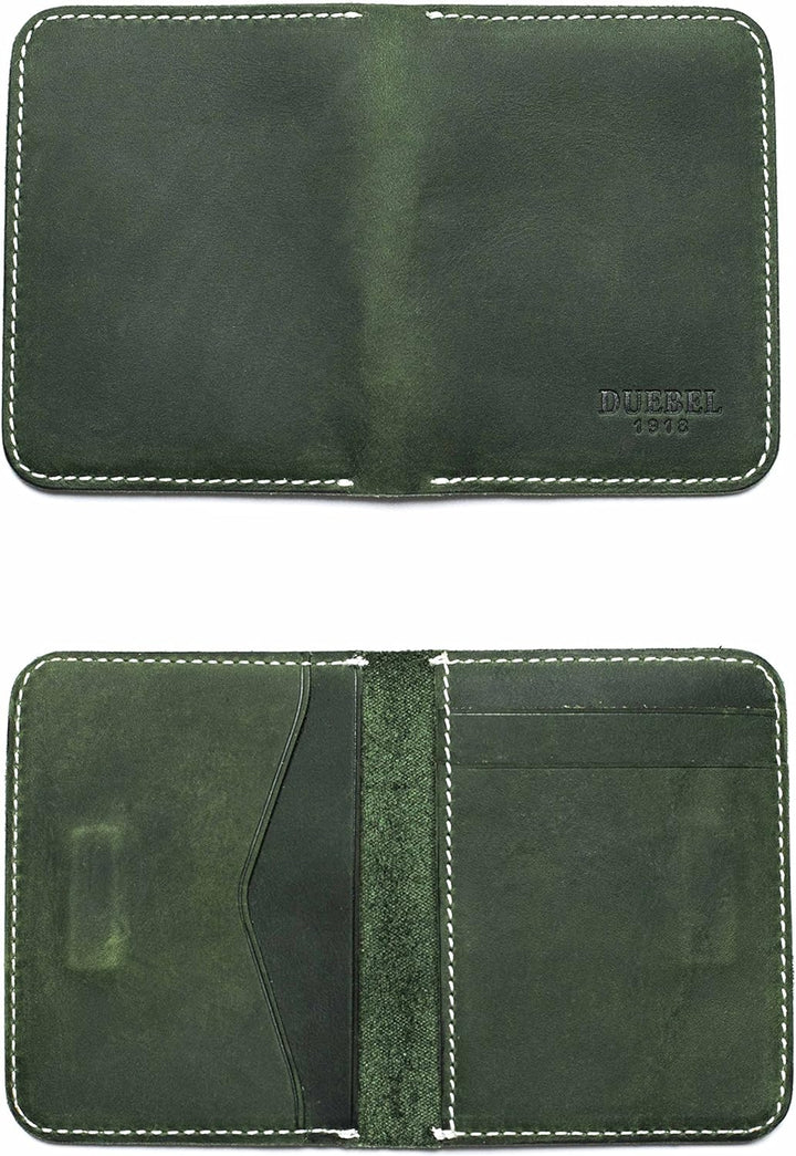 DUEBEL Herren Vollkorn Leder Bifold Reise Brieftaschen/Halter/Case/Protector, Grün