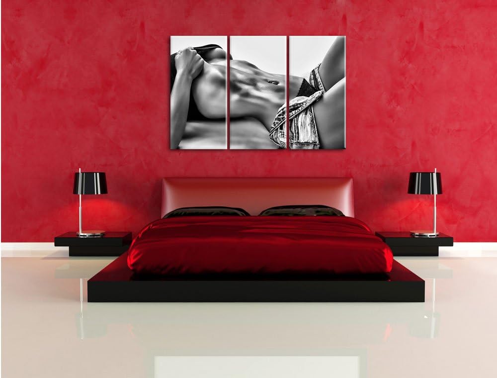 Pixxprint Sexy Frau mit schönem Körper als Leinwandbild/Grösse: 3 Teilig (120x80 cm) cm/Wandbild/Kun