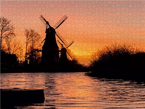 CALVENDO Puzzle Greetsieler Zwillingsmühlen 1000 Teile Lege-Grösse 64 x 48 cm Foto-Puzzle Bild von A