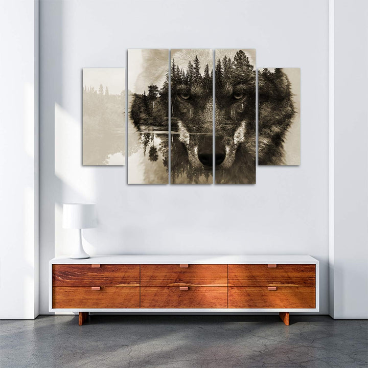 Feeby Frames Leinwandbild, Bilder, Wand Bild - 5 Teile - Wandbilder, Kunstdruck XXL, Typ B, 150x100