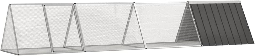 Tidyard Kaninchenstall Hasenstall Kaninchenkäfig Verzinkter Stahl Anthrazit 403,5x80,5x71 cm 403,5x8