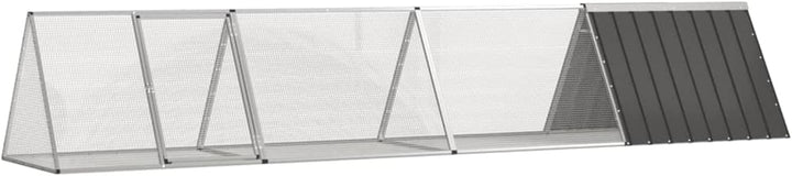 Tidyard Kaninchenstall Hasenstall Kaninchenkäfig Verzinkter Stahl Anthrazit 403,5x80,5x71 cm 403,5x8