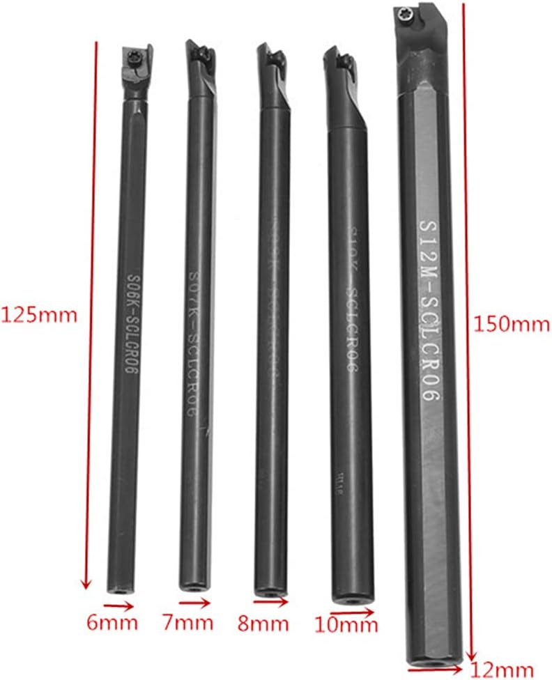 Maizoon CNC-Werkzeughalter CLCR 6/7/8/10/12 mm Drehmaschinen-Bohrstangen-Set + 10 Stück CCMT0602 Har