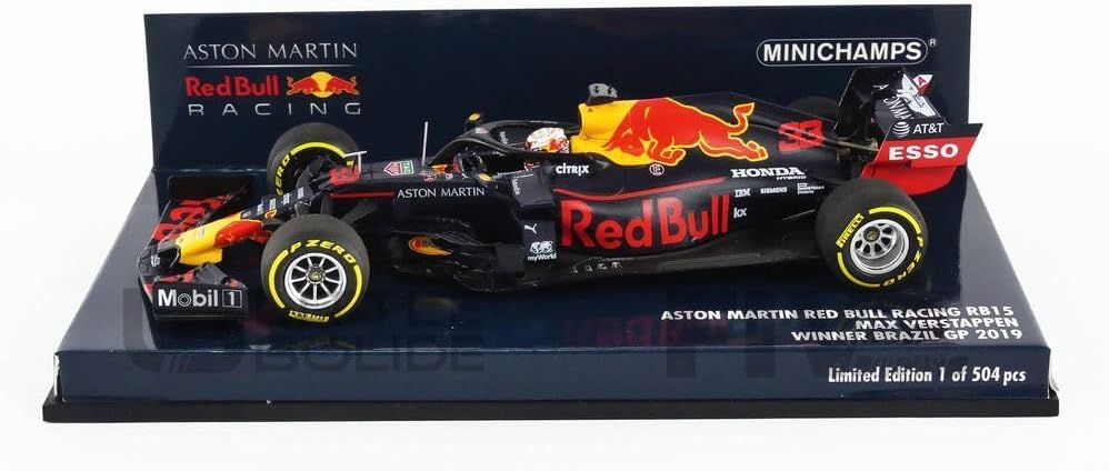 Minichamps 410191933 1:43 Aston Martin Red Bull Racing RB15-Max Verstappen-Winner Brasil GP 2019 Sam