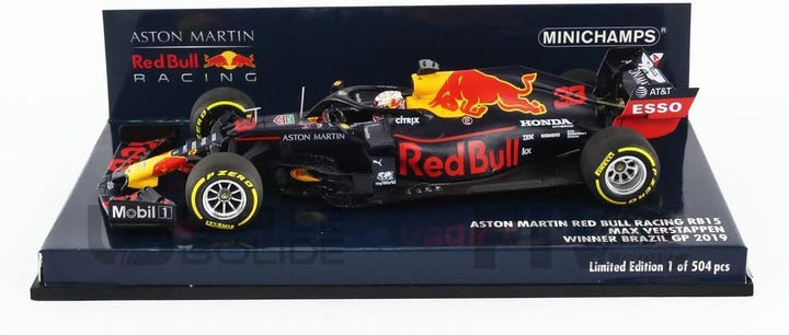 Minichamps 410191933 1:43 Aston Martin Red Bull Racing RB15-Max Verstappen-Winner Brasil GP 2019 Sam