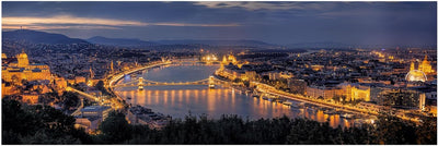 Bilderwelten Leinwandbild - Blick über Budapest - Panorama Quer, 40cm x 120cm, 40cm x 120cm