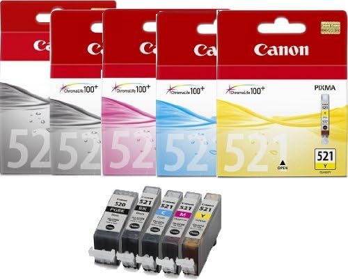5 Canon Pixma MP550 Original Printer Ink Cartridges - Cyan / Magenta / Yellow / Black / Large Black