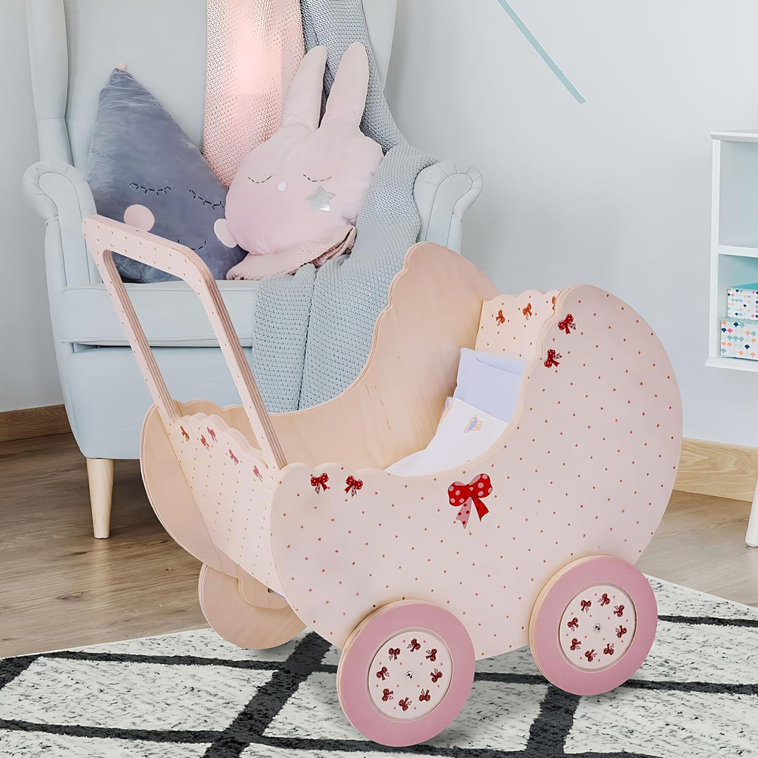 Dida - Der Puppenwagen Aus Holz Dekoration Natur ist EIN Holzpuppenwagen Zum Schieben Der Puppen Der