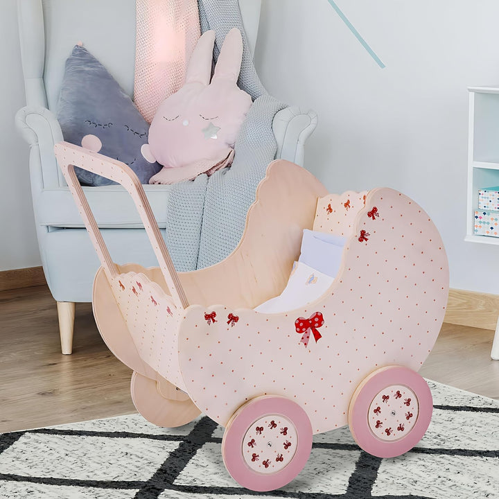 Dida - Der Puppenwagen Aus Holz Dekoration Natur ist EIN Holzpuppenwagen Zum Schieben Der Puppen Der