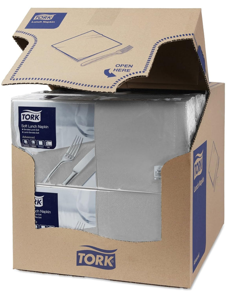 Tork 477869 Soft Lunchservietten Grau / 3lagige, saugfähige Papierservietten in Grau / Vielfältig ve